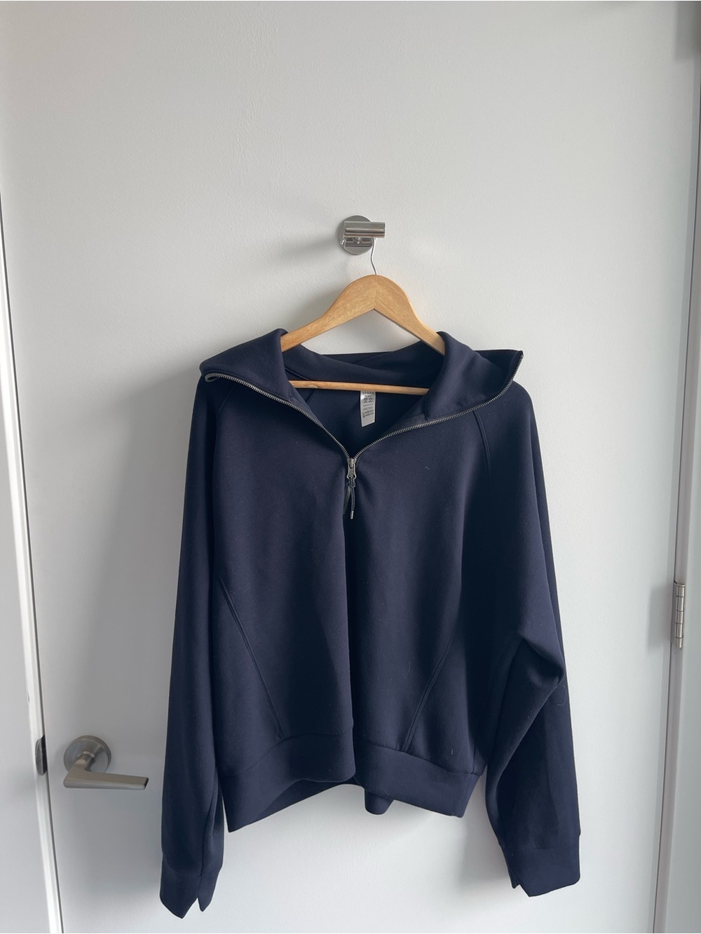 Spanx Air Essentials Navy Half-Zip Hoodie Pullover